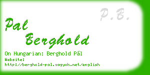 pal berghold business card